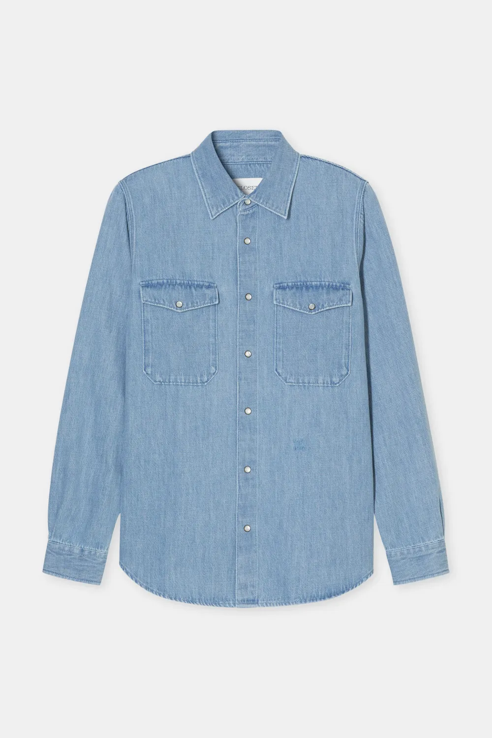 Closed Denim-Hemd mit Druckknöpfen Light Blue
