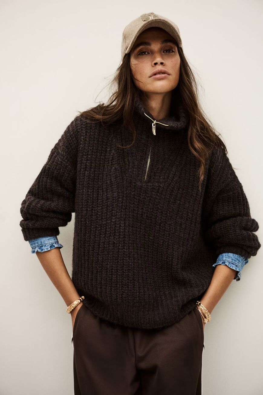 Ba&amp;sh Beltane Loose Fit Jumper Chocolat 1H25BELT