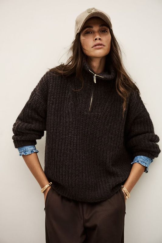 Ba&amp;sh Beltane Loose Fit Jumper Chocolat 1H25BELT