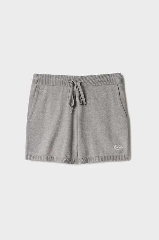 Lala Berlin Knit Shorts Kami Cotton Wool Grey 10345580