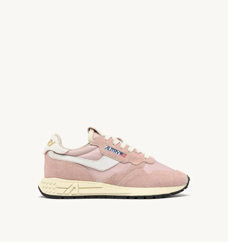 Autry Damen Sneaker Reelwind aus Nylon und Wildleder in Weiß und Powder Pink WWLW NC18