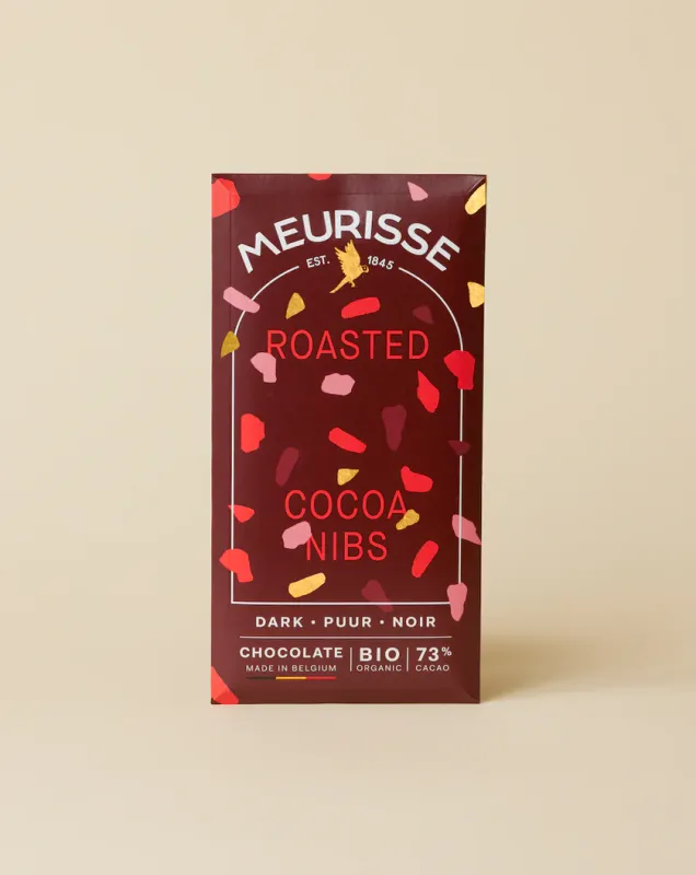 Meurisse Bio DarkCchocolate with Roasted Cacao Nibs 100g