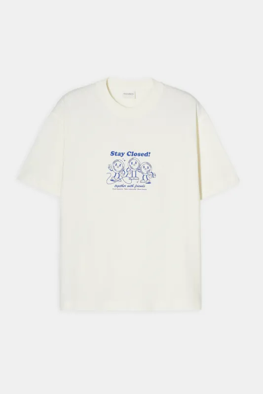 Closed T-Shirt mit Print Ivory C85663-44H-PR-218