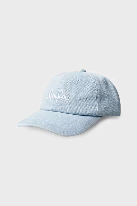 Lala Berlin Cap Carlo Denim Washed Blue One Size