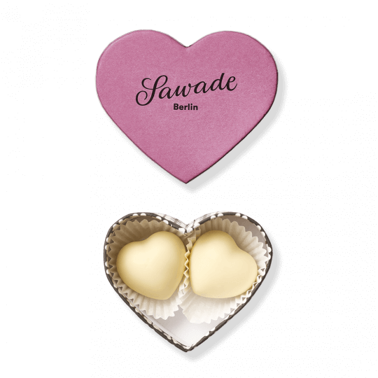 Sawade Berlin Pralinen Herzschachtel Trüffel Vanille 25g