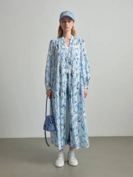 Lala Berlin Dress Dinella 1242-WO-1030 Floral Fountain Blue