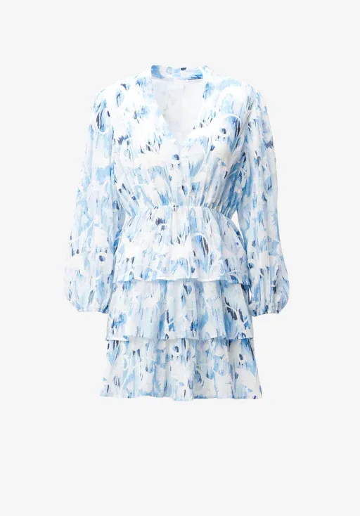 Lala Berlin Dress Danuta 1242-WO-1032 Floral Fountain Blue