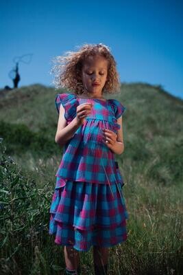 Daily Brat Sandy Checked Top DB1278 Purbllish Blue