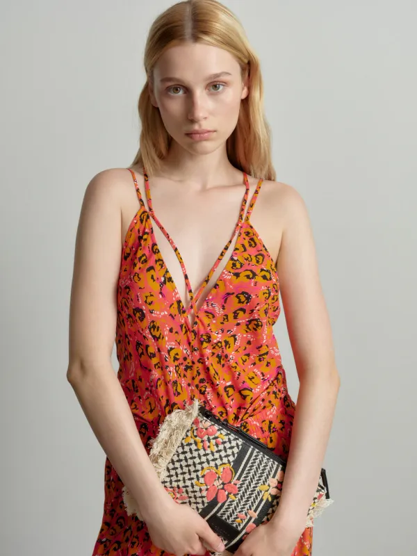 Lala Berlin Top Toana 2242-WO-1017 Magic Garden Leo Pink