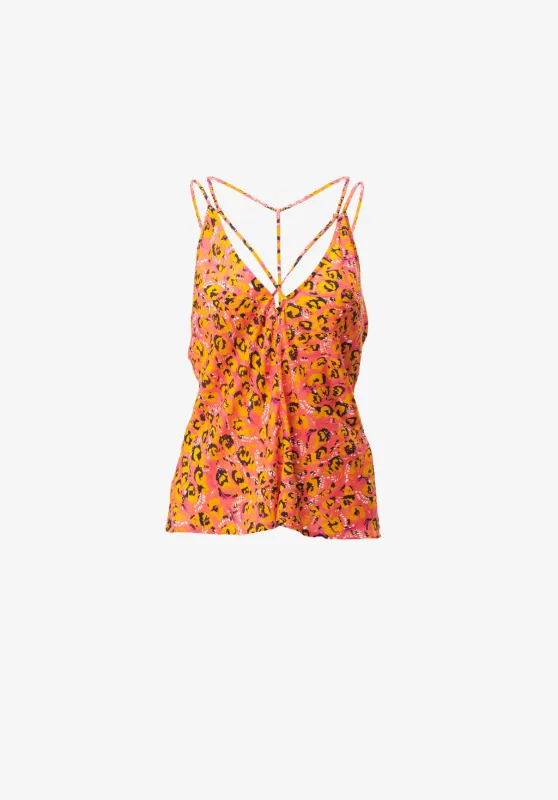 Lala Berlin Top Toana 2242-WO-1017 Magic Garden Leo Pink