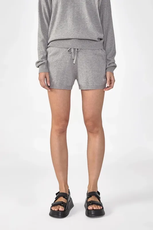 Lala Berlin Knit Shorts Kami Cotton Wool Grey 10345580