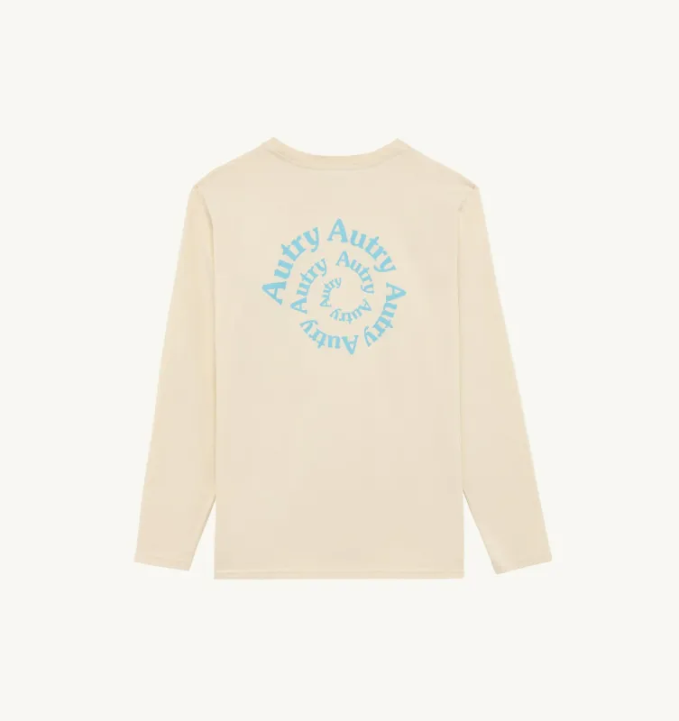 Autry Unisex Langärmliges T-Shirt mit Grafik "LOOP" Ecru