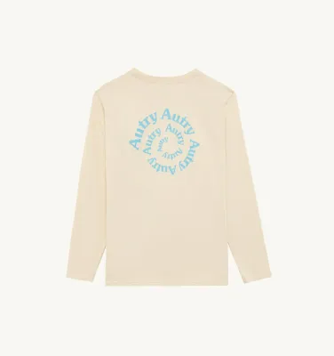 Autry Unisex Langärmliges T-Shirt mit Grafik "LOOP" Ecru
