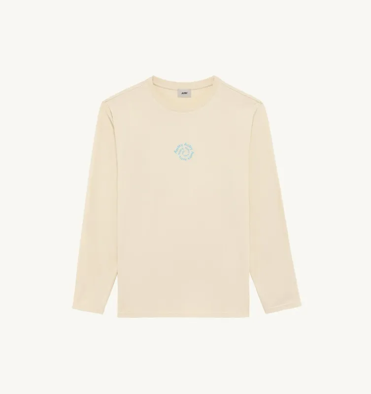 Autry Unisex Langärmliges T-Shirt mit Grafik "LOOP" Ecru
