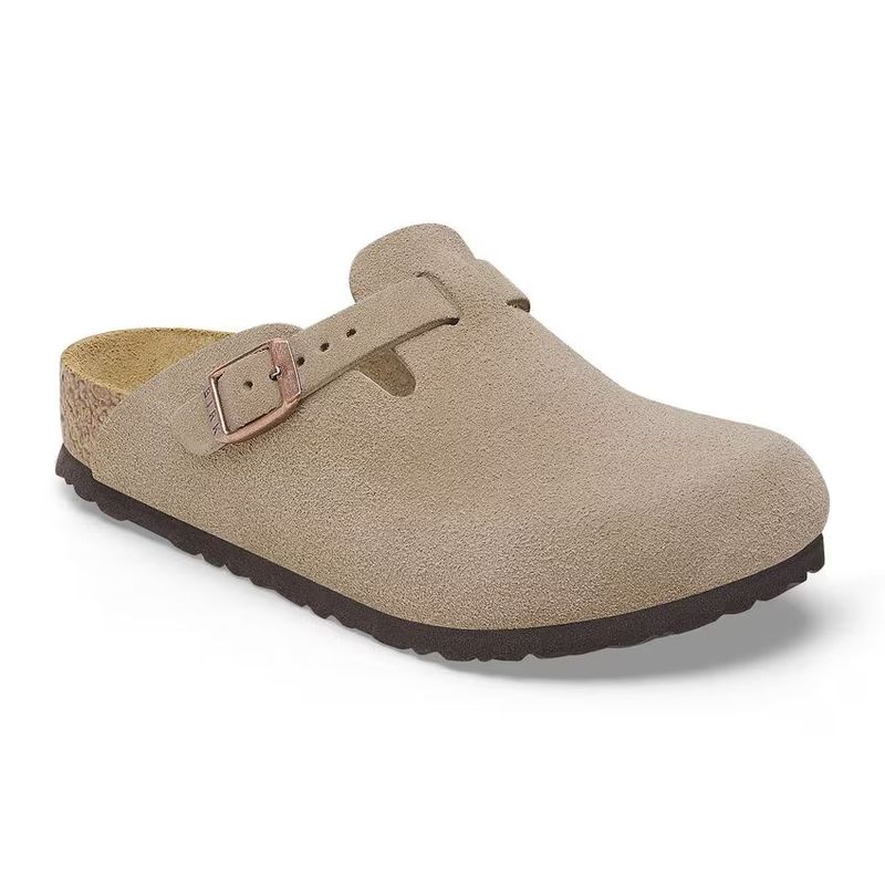 Birkenstock Boston Kids Veloursleder Taupe Schmale Weite 1027875
