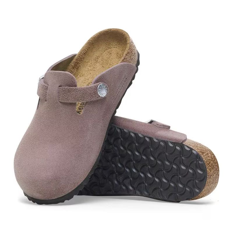 Birkenstock Boston Kids Veloursleder Faded Purple Schmale Weite 1027894