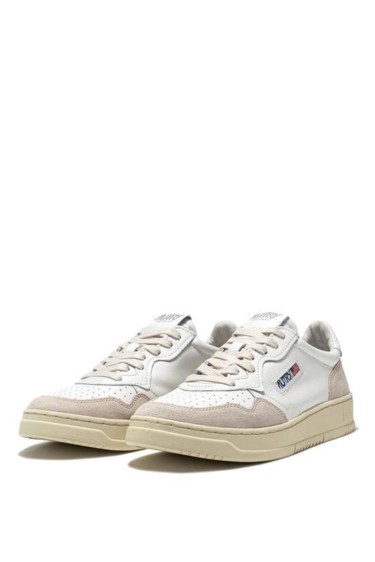 Autry Sneakers Medalist Low Aus Weißem Leder Und Beigem Wildleder AULM - LS33
