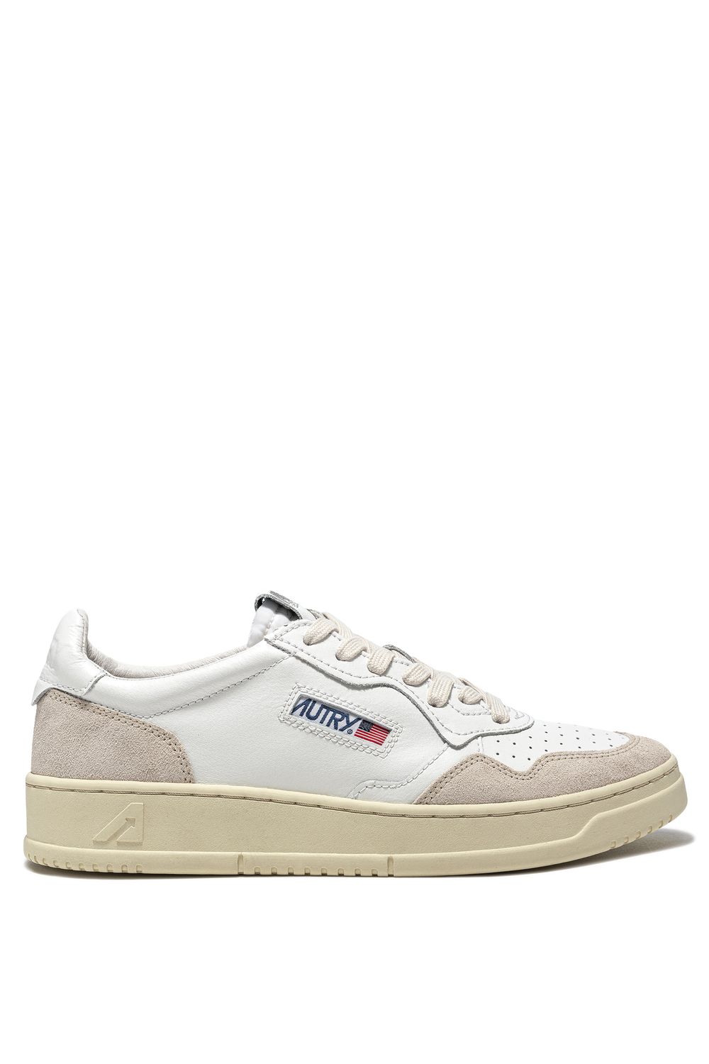 Autry Sneakers Medalist Low Aus Weißem Leder Und Beigem Wildleder AULM - LS33