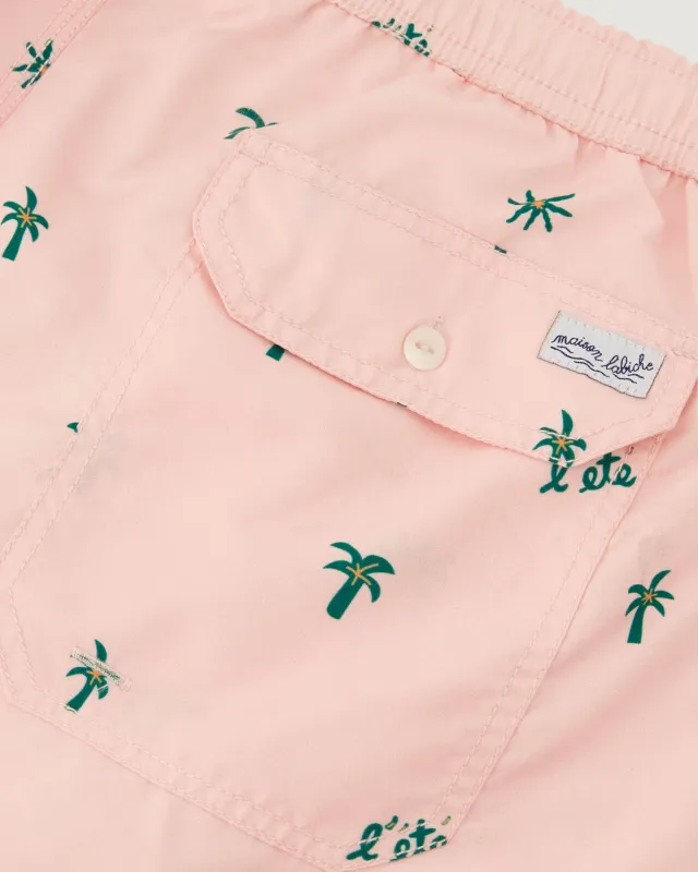 Maison Labiche Swimshorts Maillot Palm Tree Apricot Palm Tree WMMAILLOTPALM