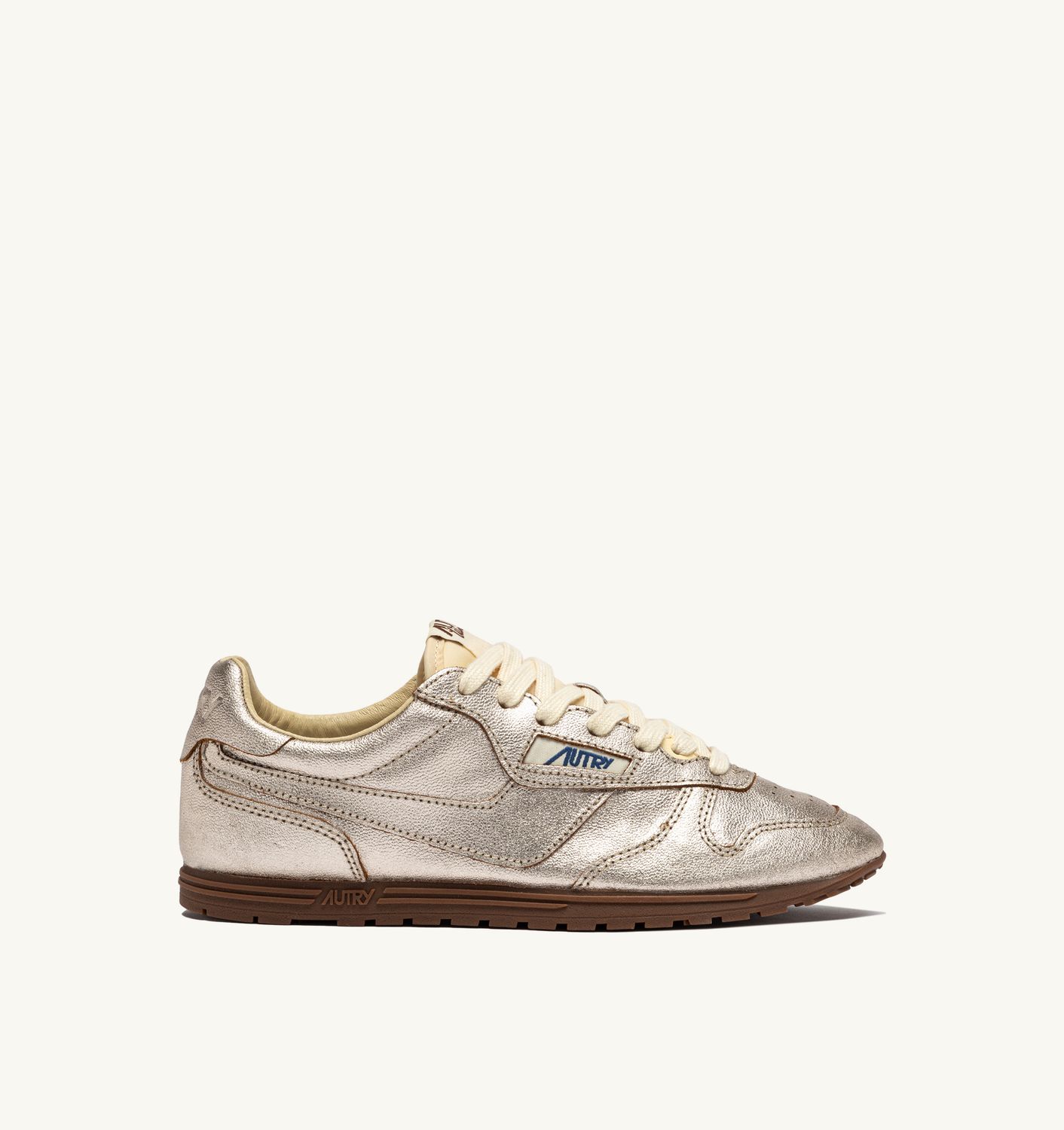 Autry Sneakers Windspin Aus  Leder Elfenbein und Platin WSLW TO02