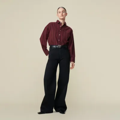 Lois Jeans Skater Loose Black Bold - Low Rise Wide Fit Black