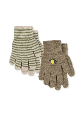 Konges Sløjd 2 Pack Filla Handschuhe Lemon/Stripe KS103430 Konges Sløjd 2 Pack Filla Handschuhe Lemon/Stripe KS103430