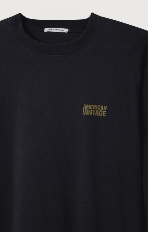 American Vintage Herren Tee-Shirt Gixy Schwarz MGIX02AE26