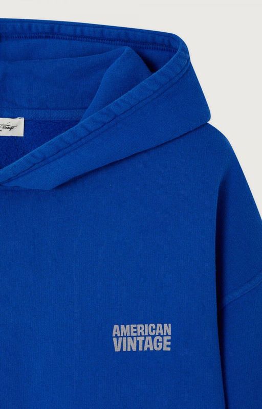 American Vintage Herrenkapuzenpullover Plizzy Indigo Vintage MPLI03CE26