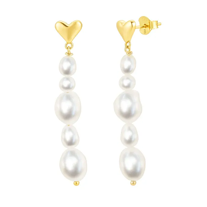 Atelier Brandlinger Ohrringe Antibes Gold Süßwasserperlen