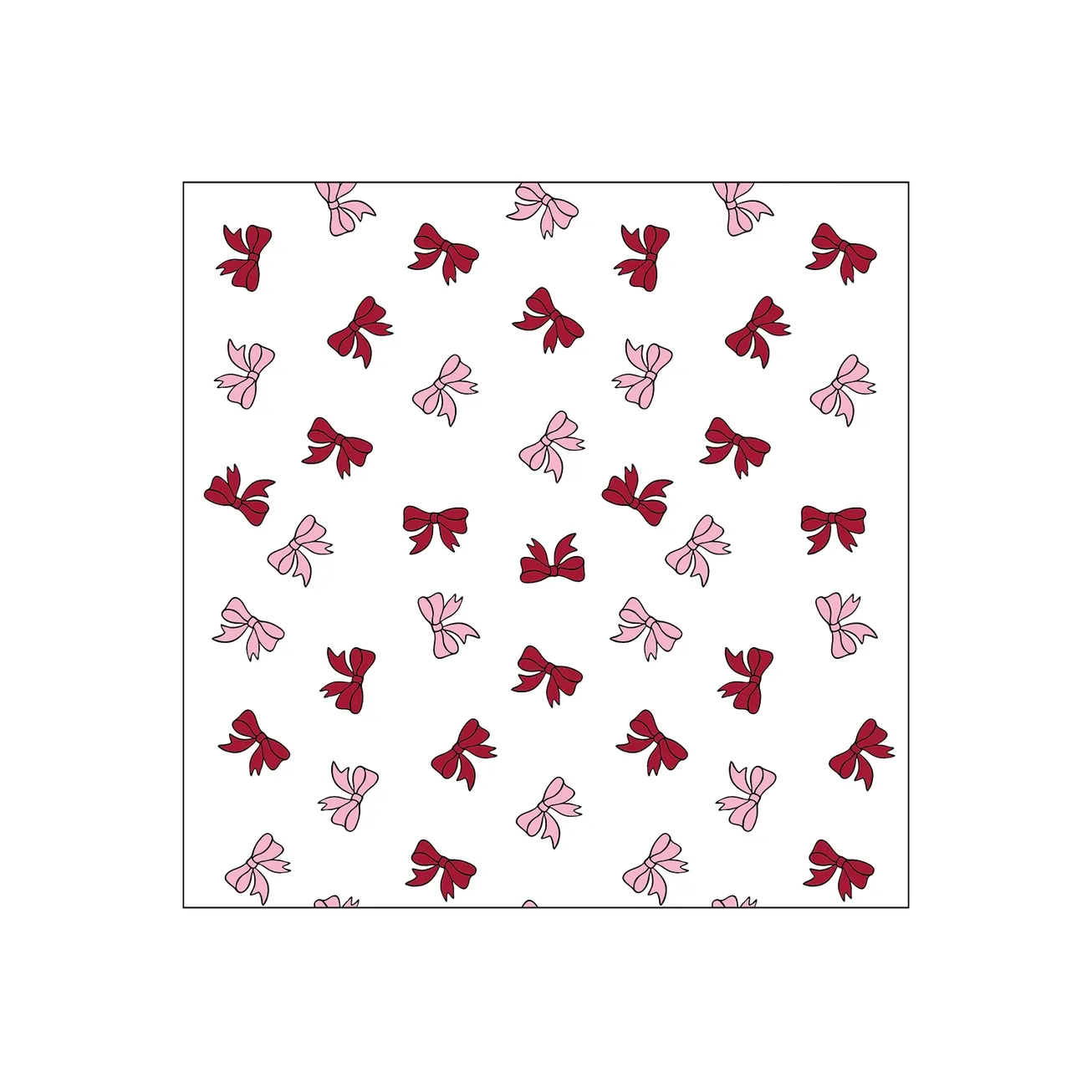 Opjet Paris Bedruckte Papierserviette Schleifen Rot Pink