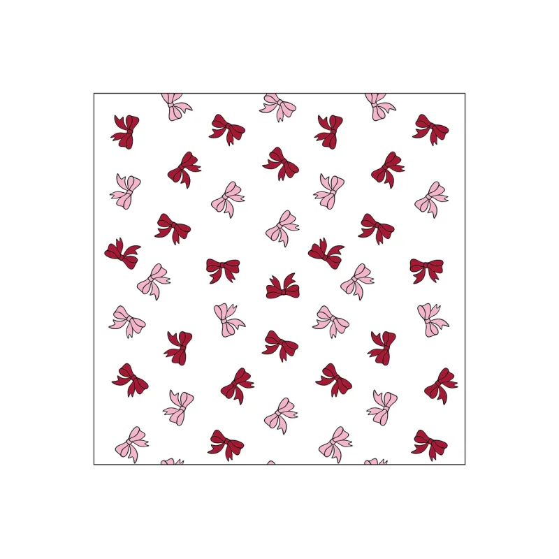 Opjet Paris Bedruckte Papierserviette Schleifen Rot Pink