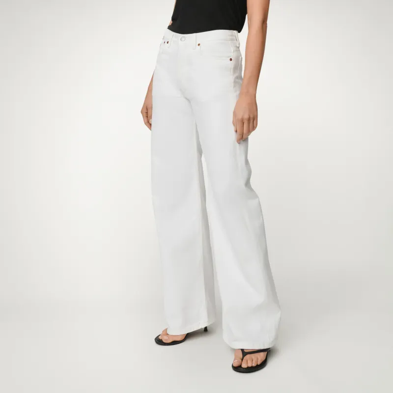 Lois Jeans Lindsay Palazzo High Rise Wide Fit Omaha Light White