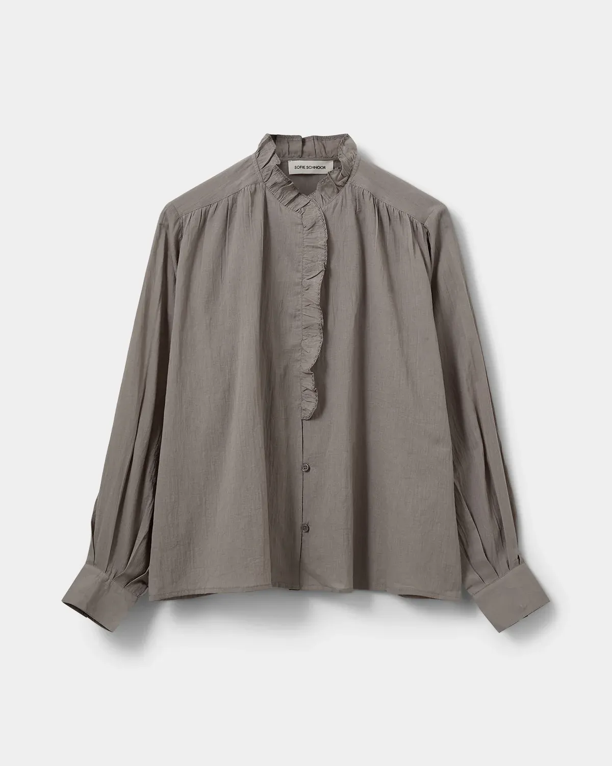 Sofie Schnoor Ednasw Frilled Placjet Shirt Stone Grey S261220