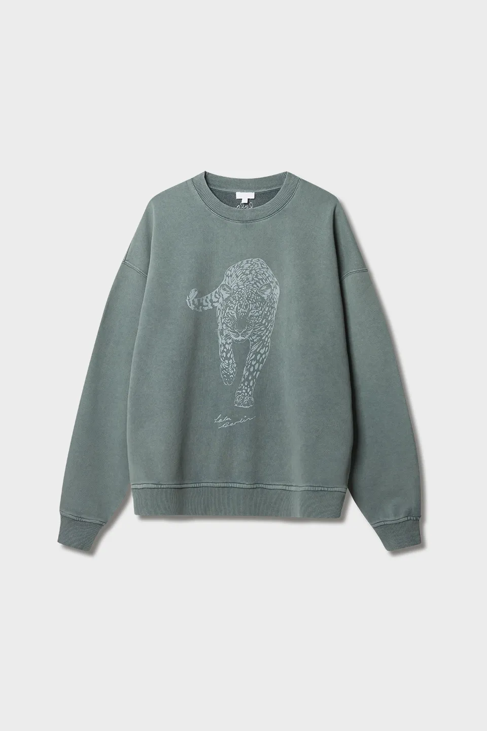 Lala Berlin Sweatshirt Soma Cotton Washed Sage Leo