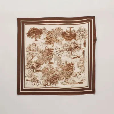 Cécile Wang Jungle Print Scarf Brown 80x80cm KD8824VS-2