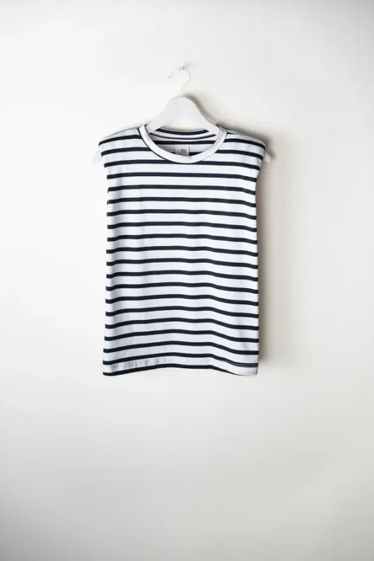 Pop de Nor T-Shirt HannaPOP Stripe Blue/White Stripe