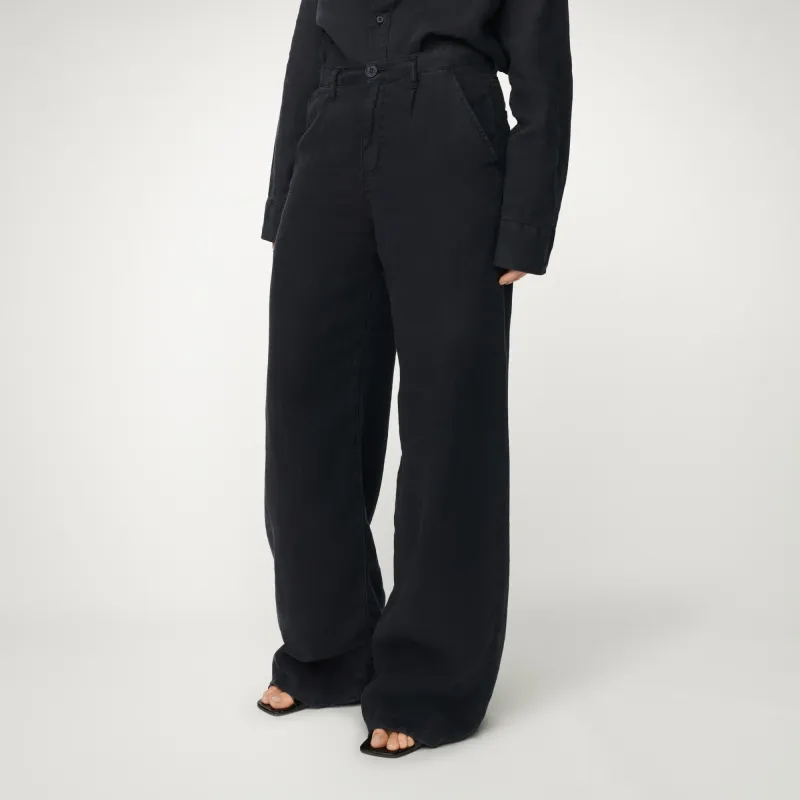 Lois Pants Skater Pleats Blue Linen 2795-7902