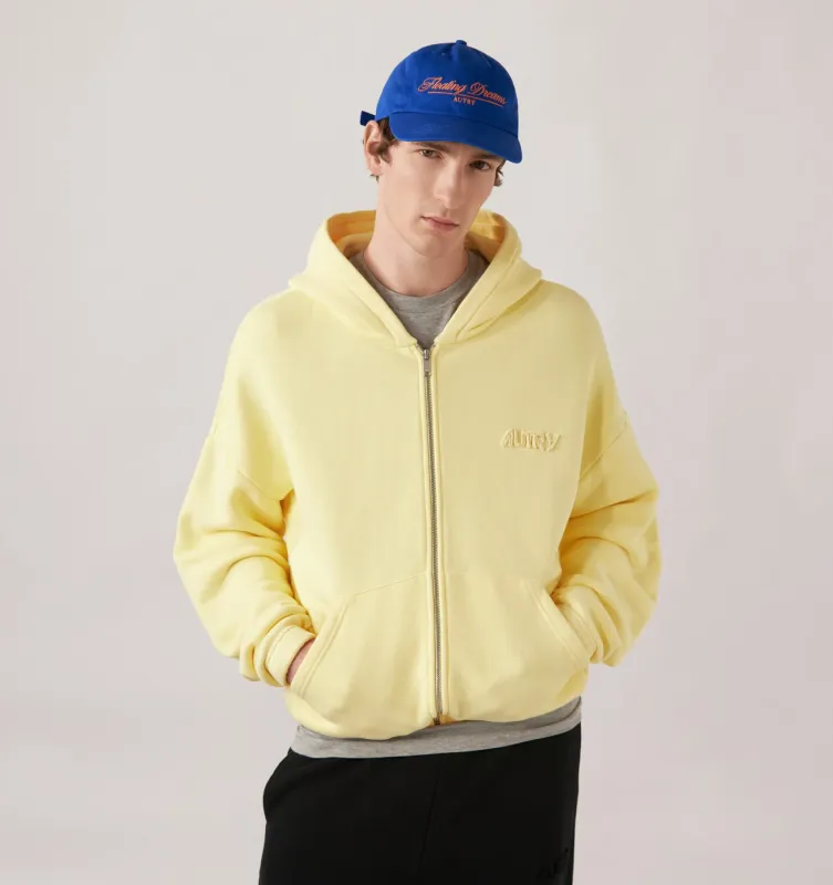 Autry Sweatshirt Mit Durchgehendem Reissverschluss Kaputze Und Logo Unisex Gelb HIPX - 032L