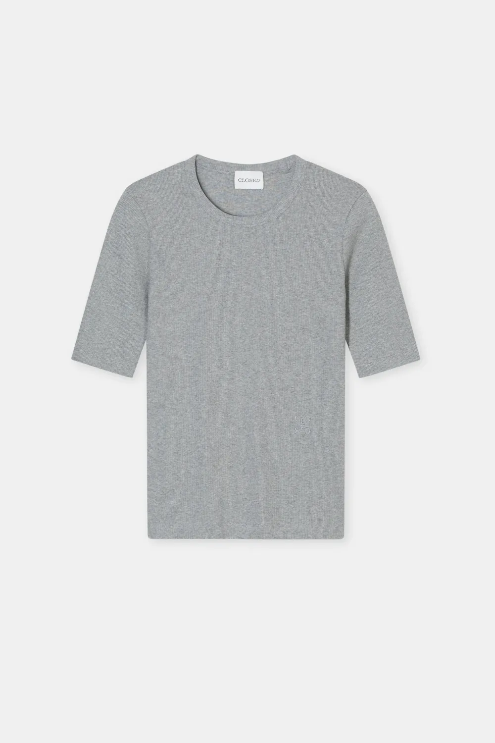 Closed T-Shirt aus Baumwoll-Mix Light Grey Melange