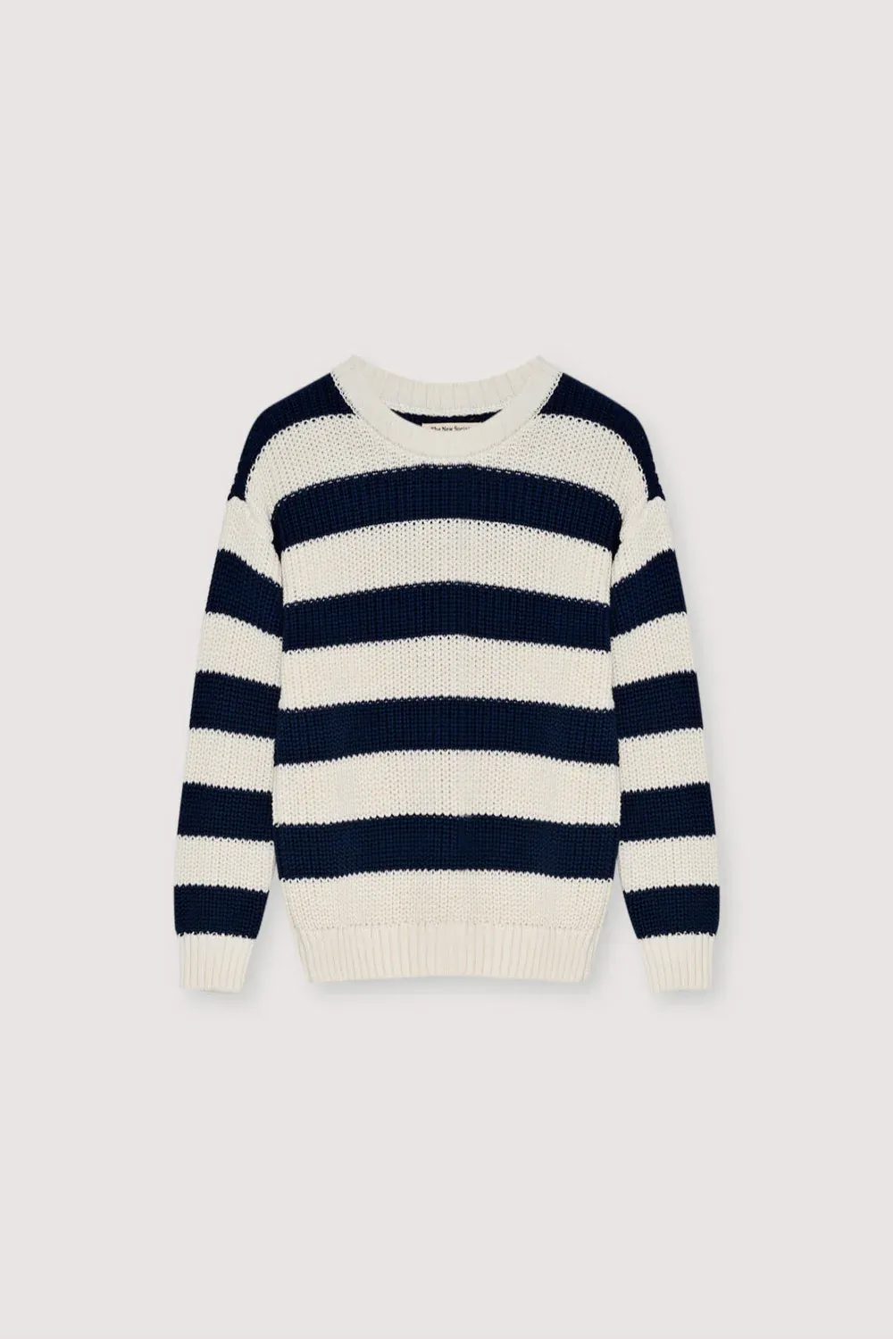 The New Society Musa Woman Jumper Summer Midnight Knit Stripes