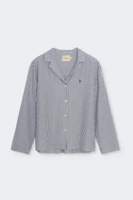 The New Society Alheli Woman Shirt Summer Midnight Stripes The New Society Alheli Woman Shirt Summer Midnight Stripes