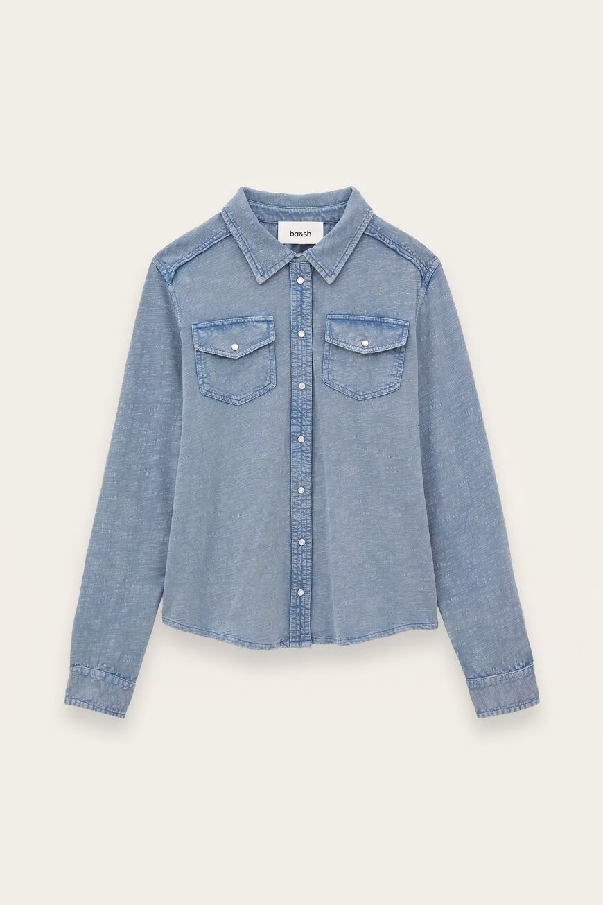 Ba&amp;sh Icare Rippstrickhemd Ciel