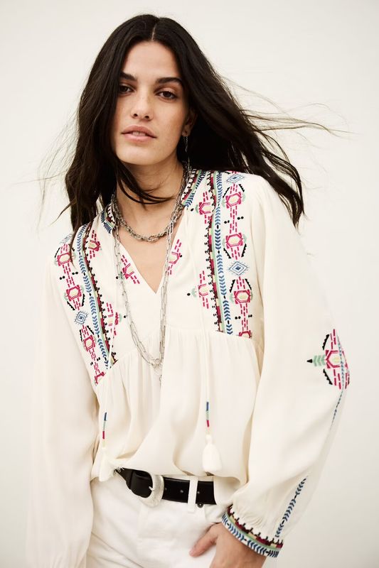 Ba&amp;sh Tilt Blouse Naturfarben