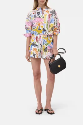 Closed Relaxed Shorts - Shorts aus Viscose-Leinen Multi Colour
