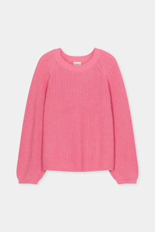Closed Crew-Neck-Strickpullover aus Bio-Baumwolle Peony Pink