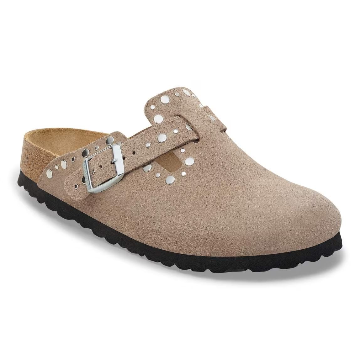 Birkenstock Boston Rivets Veloursleder Taupe