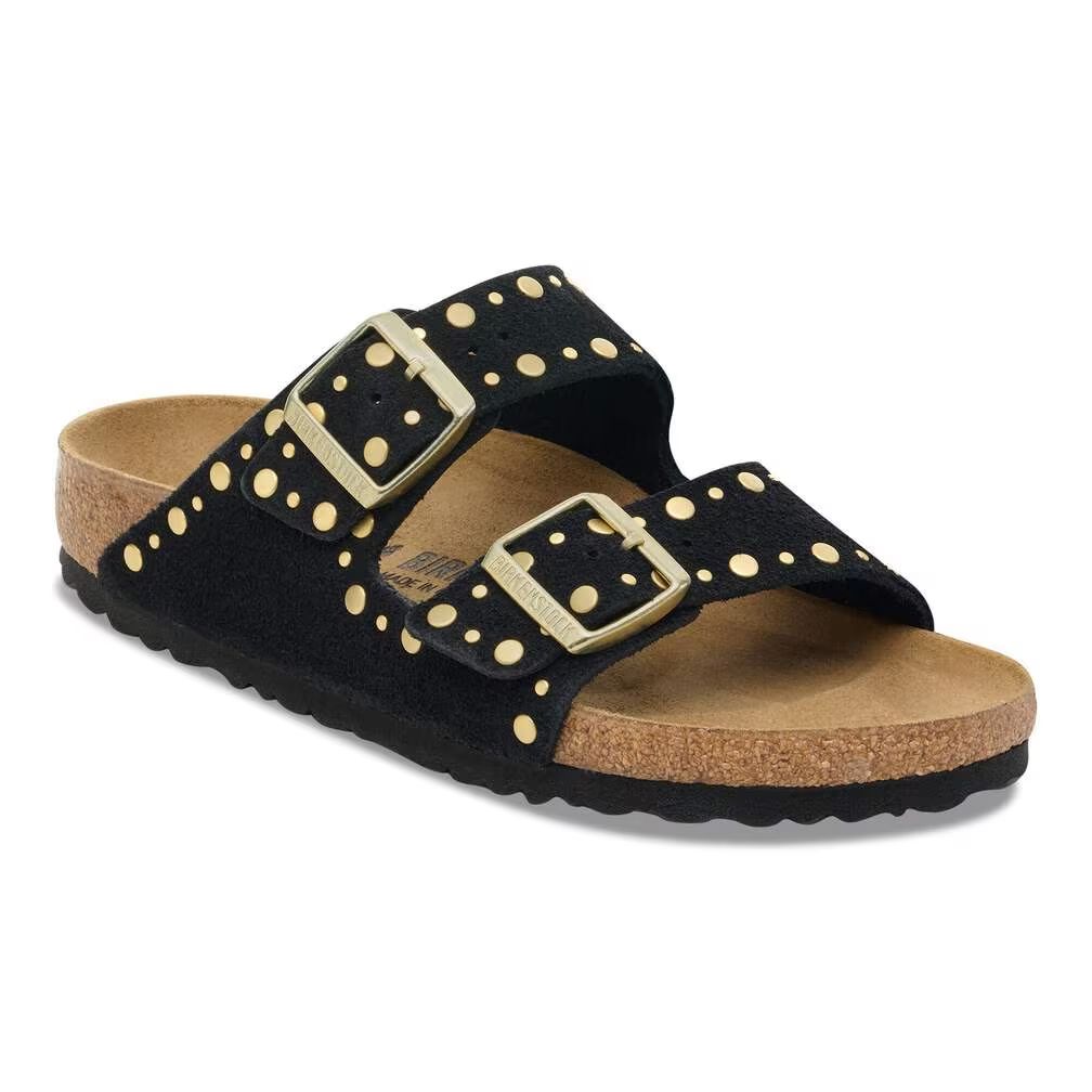 Birkenstock Arizona Rivet Veloursleder Schwarz