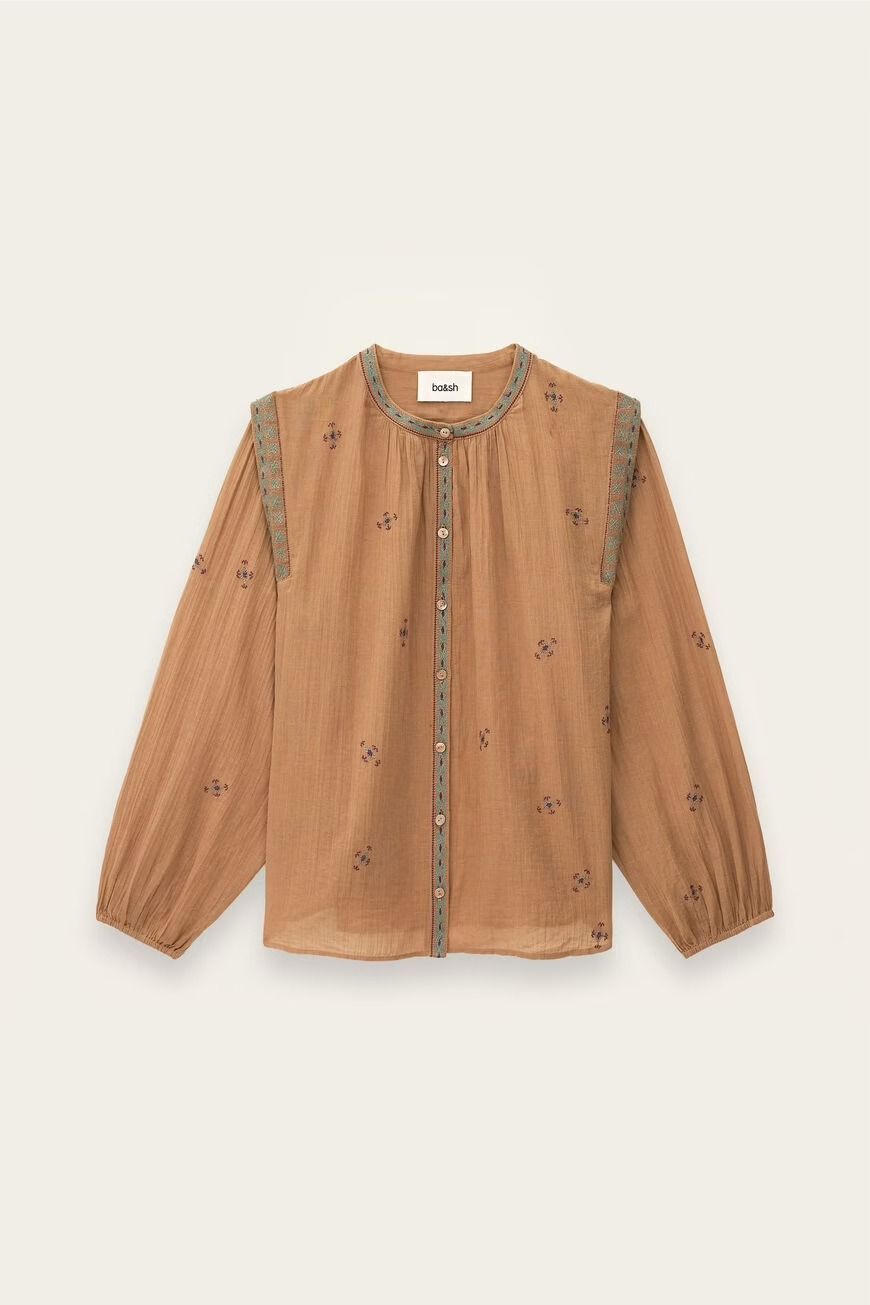 Ba&amp;sh Besticktes Hemd Dalila Beige