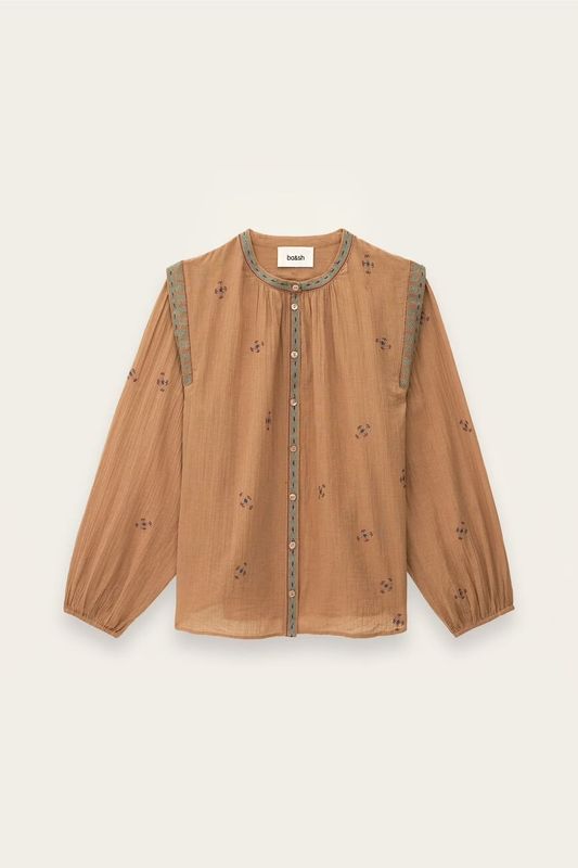 Ba&amp;sh Besticktes Hemd Dalila Beige