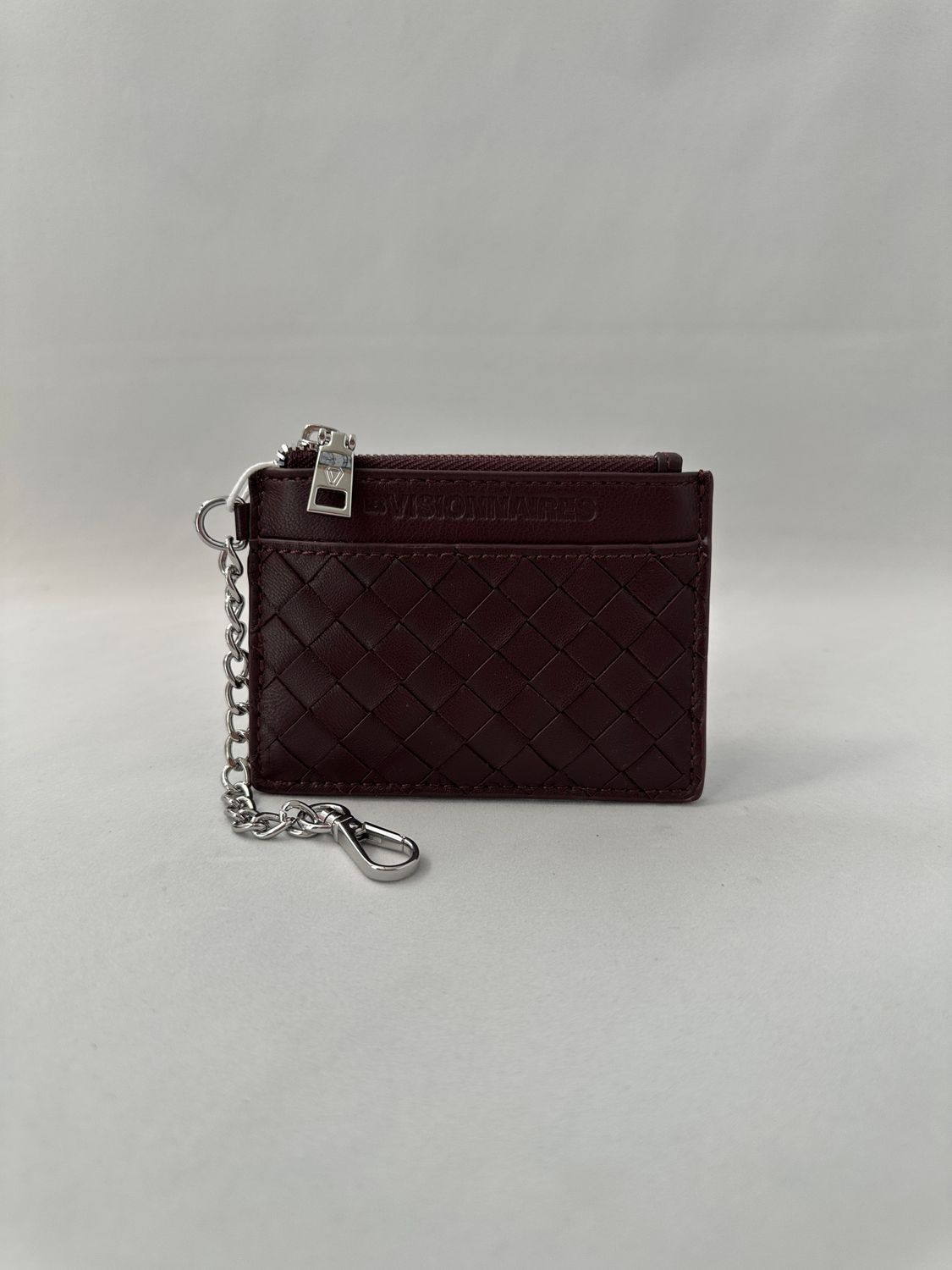 Les Visionnaires Cardholder Clemence Weave Aubergine